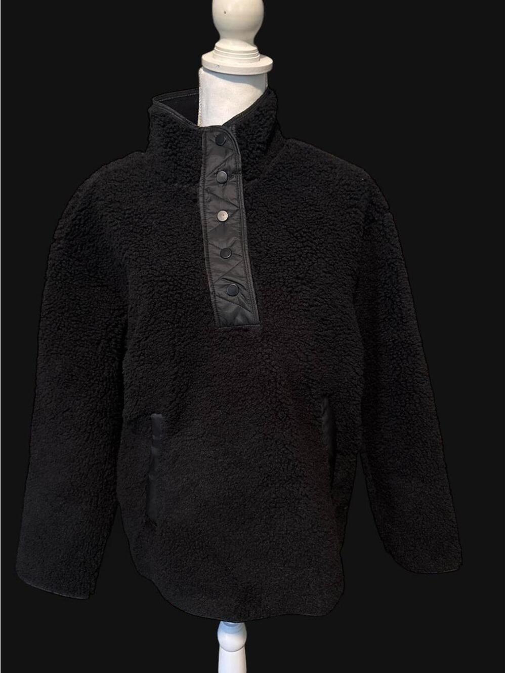 Athleta Cozy Sherpa Snap Sweatshirt size M NWT